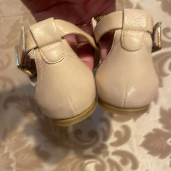 Saks Fifth Avenue Beige Ankle Strap Women's Flats - Picture 6 of 12